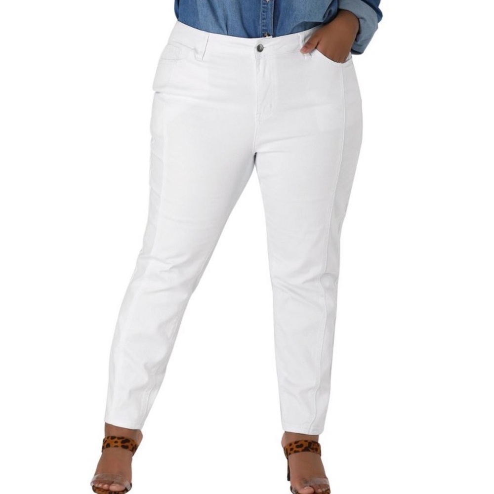 Ava & Viv White High-Rise Skinny Jeans